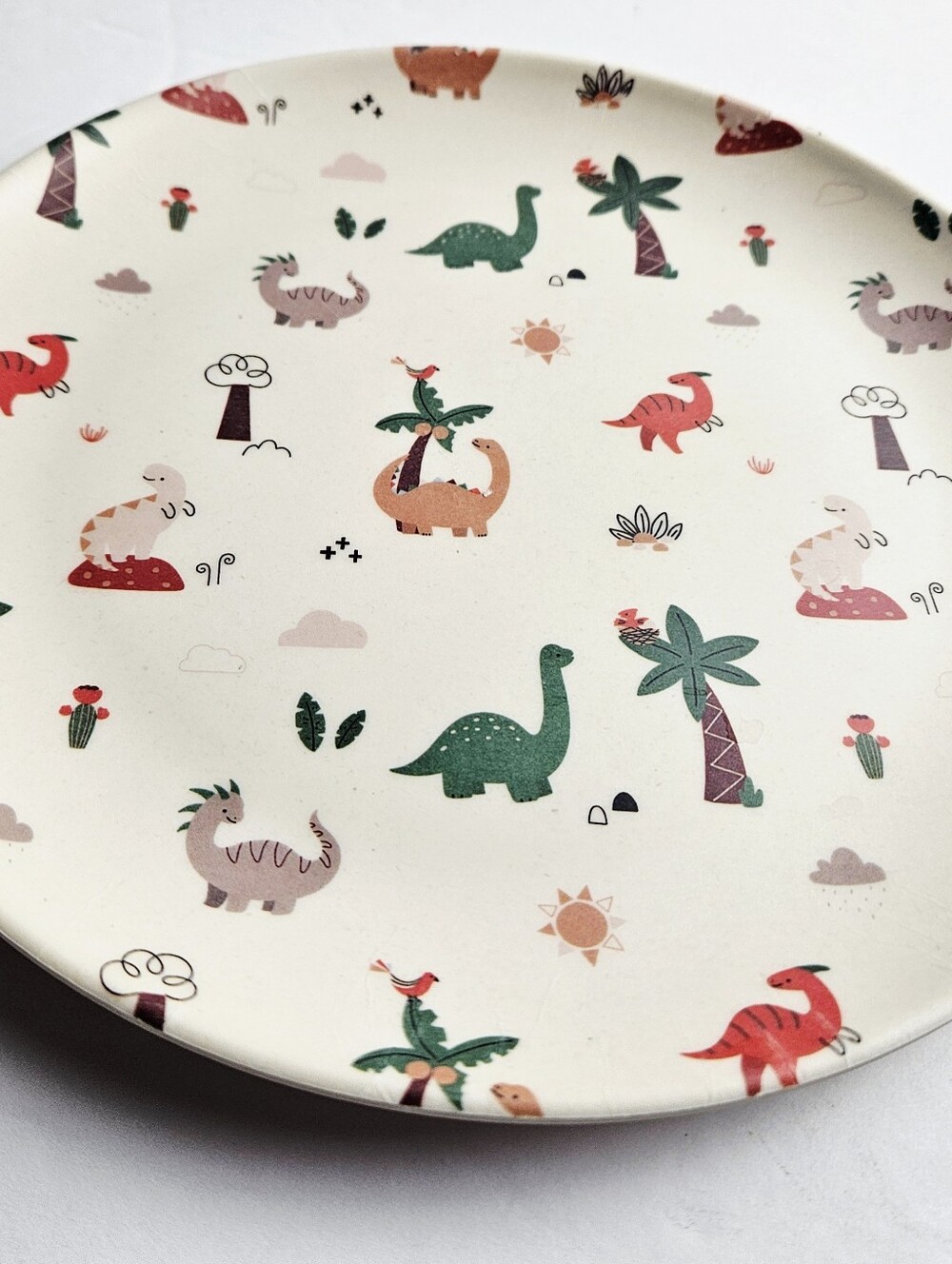 Nook Theory Reusable Bamboo Dinner Plate for Kids – 10" Dino Pattern Replacement